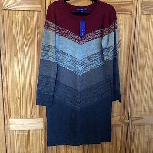 NEW APT 9 Sweater Dress Size Large Fitted, V-Neck